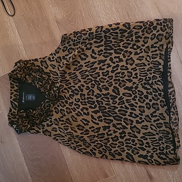 Silk Sleeveless Leopard Print Top - Picture 1 of 3